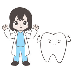 Dentist with Dental Character