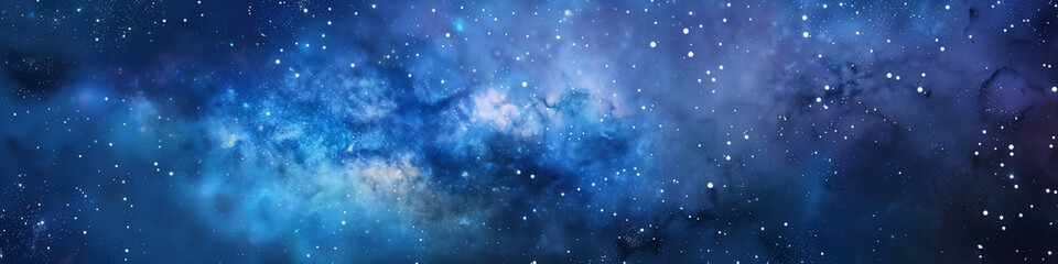Obraz premium A night sky filled with stars and clouds, creating a mesmerizing celestial scene. Copy space. Banner. Background.
