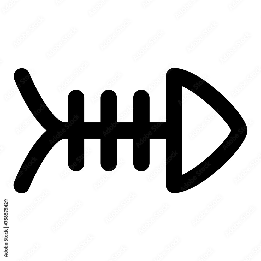Poster fishbone icon in line vector style