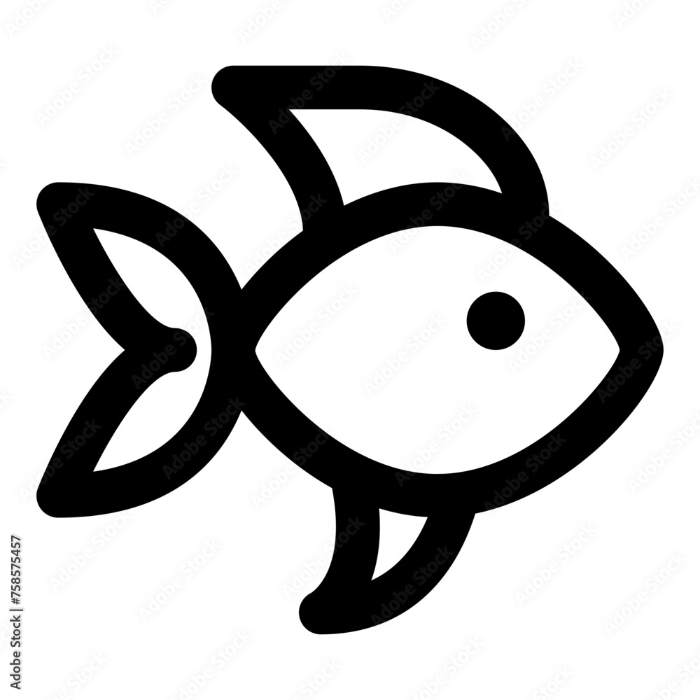 Poster fish icon in line vector style