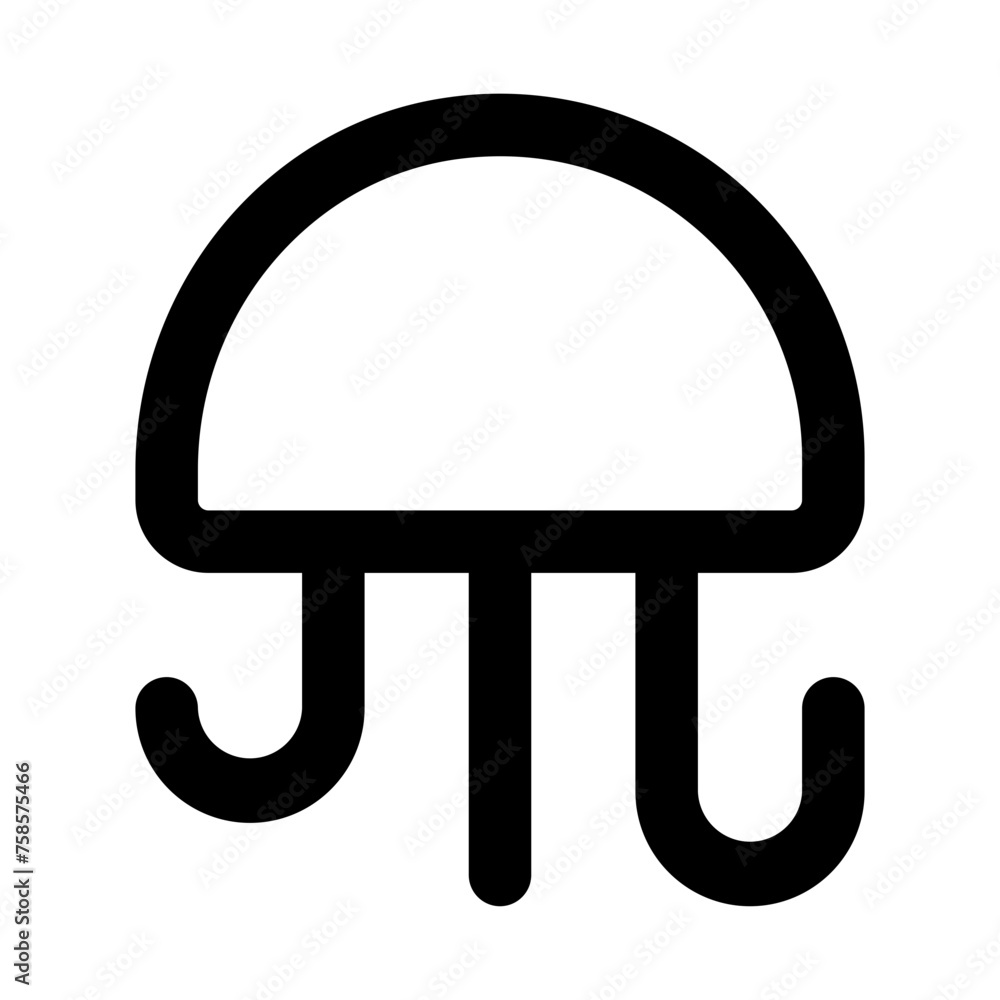 Poster jellyfish icon in line vector style