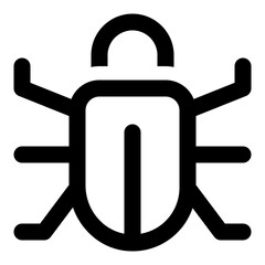 Bug icon in line vector style
