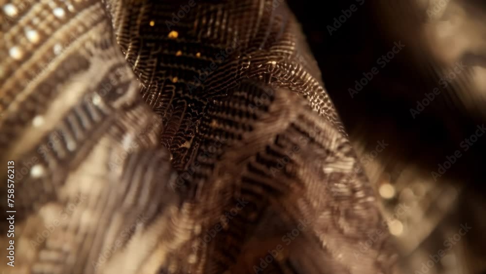 Poster a closeup of a handbag reveals intricate details within the fabric patterns of light created by soft