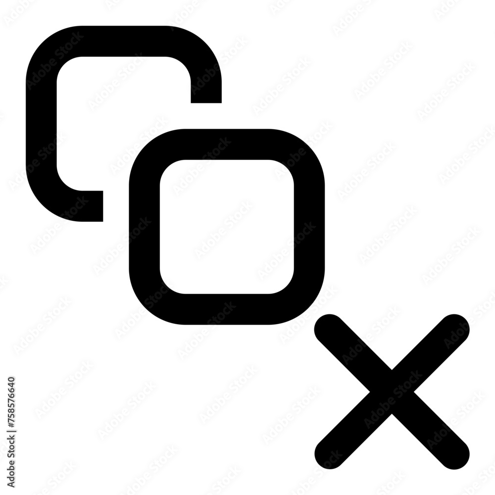 Poster delete motion icon in outline style. simple animation vector illustration — pixel-perfect icon.