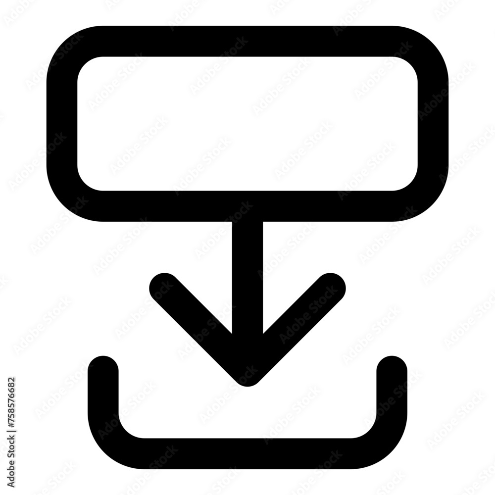 Poster transition down icon in outline style. simple alignment symbol vector illustration — pixel-perfect i