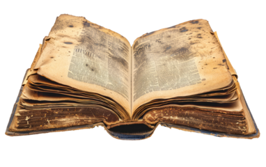 Old book isolated on transparent Background