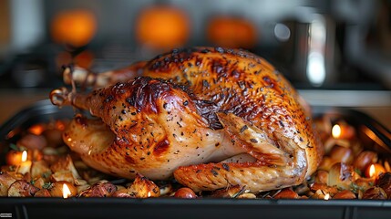 Toasted Turkey chicken for Thanksgiving celebration