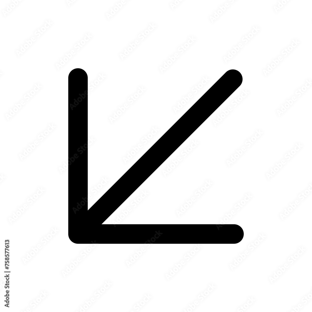 Poster bottom left icon in outline style. simple direction symbol vector illustration — pixel-perfect icon.