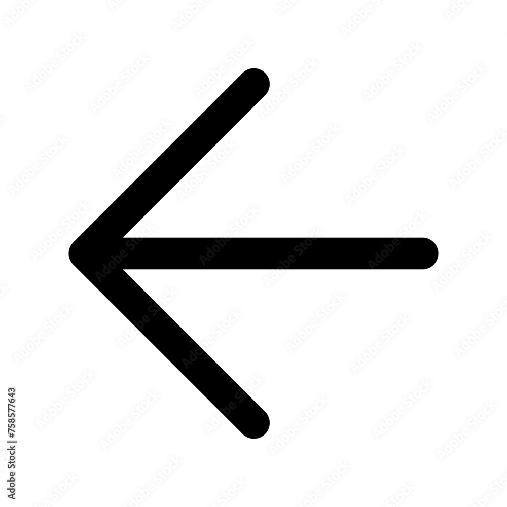 Poster left arrow icon in outline style. simple direction symbol vector illustration — pixel-perfect icon.