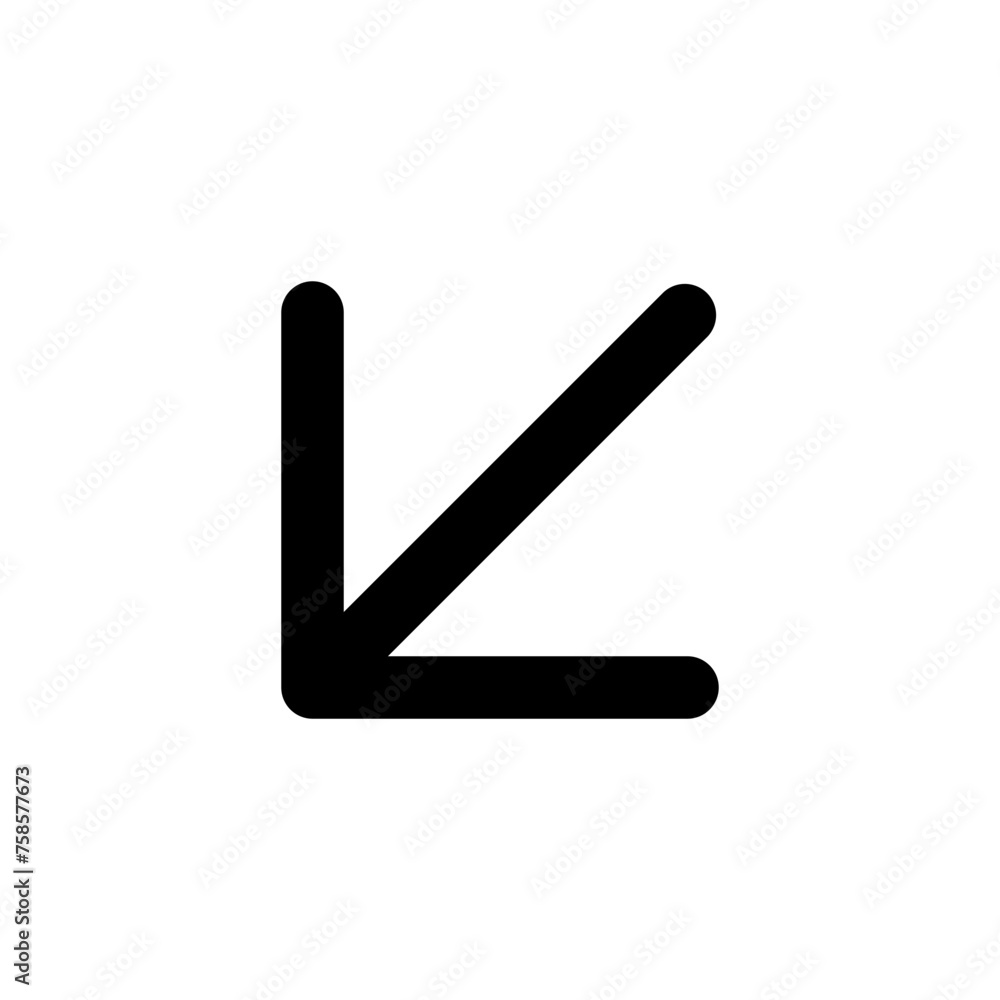 Poster bottom left icon in outline style. simple direction symbol vector illustration — pixel-perfect icon.