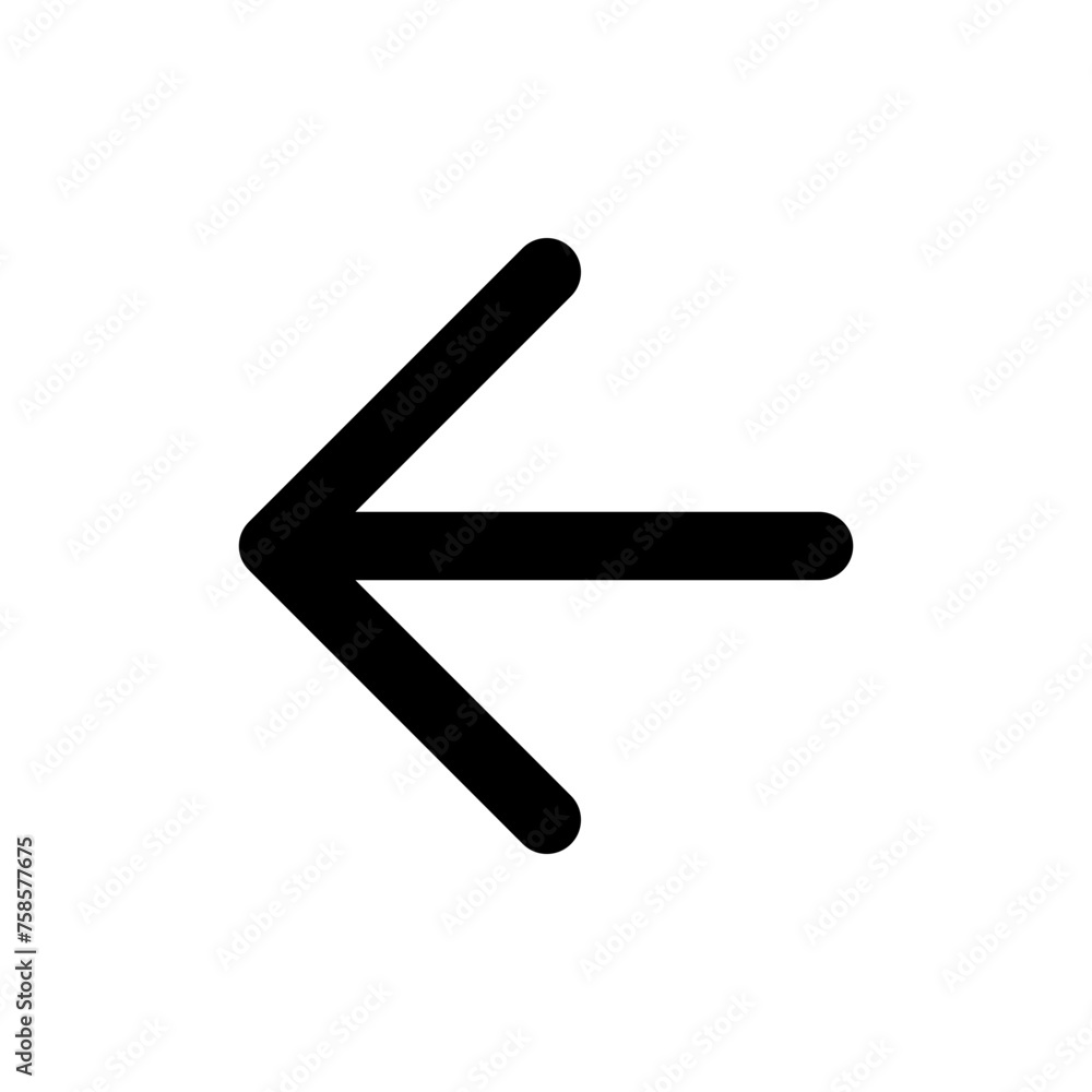 Poster left arrow icon in outline style. simple direction symbol vector illustration — pixel-perfect icon.