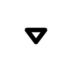 Down icon in outline style. Simple direction symbol vector illustration &mdash; pixel-perfect icon.