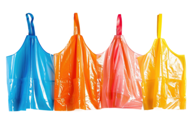 Aprons made from plastic materials isolated on transparent Background