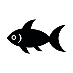 black vector fish icon on white background