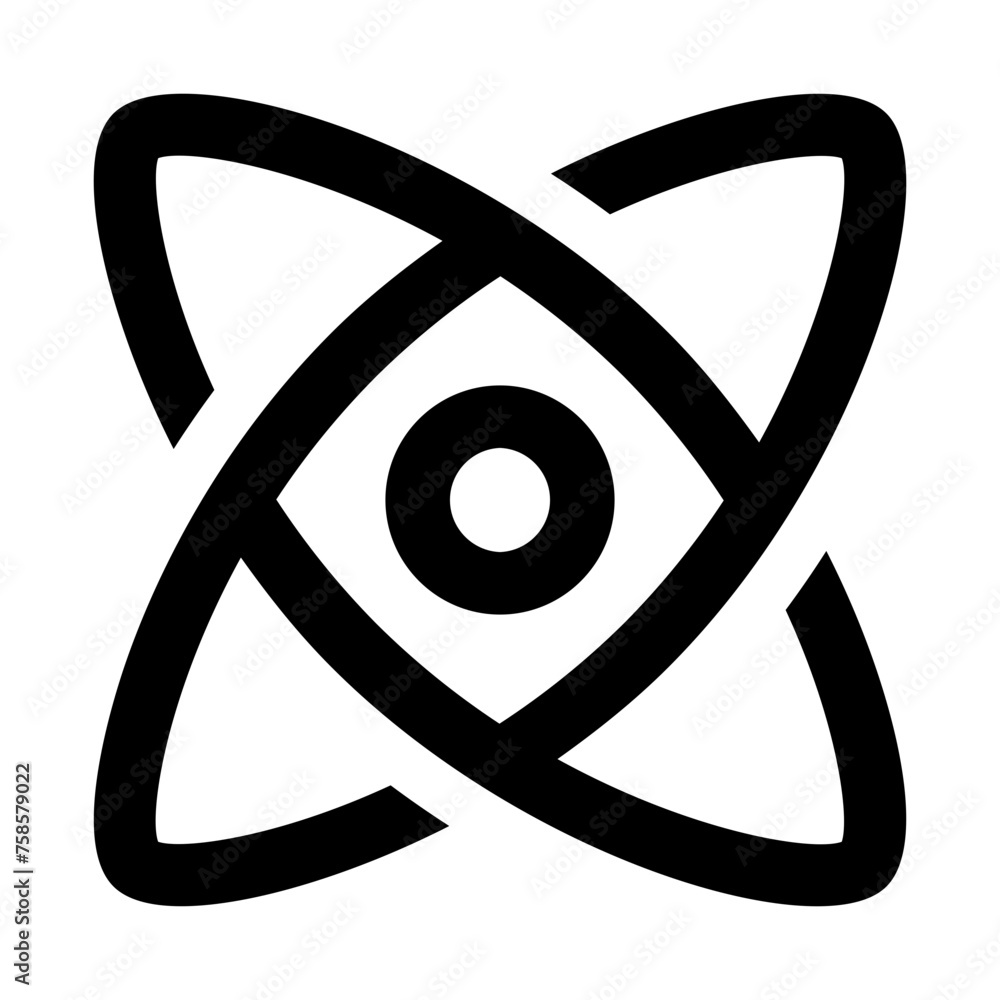 Poster atom icon in outline style. simple nucleus symbol vector illustration — pixel-perfect icon.