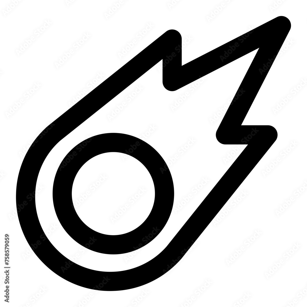 Poster comet icon in outline style. simple meteor vector illustration — pixel-perfect icon.
