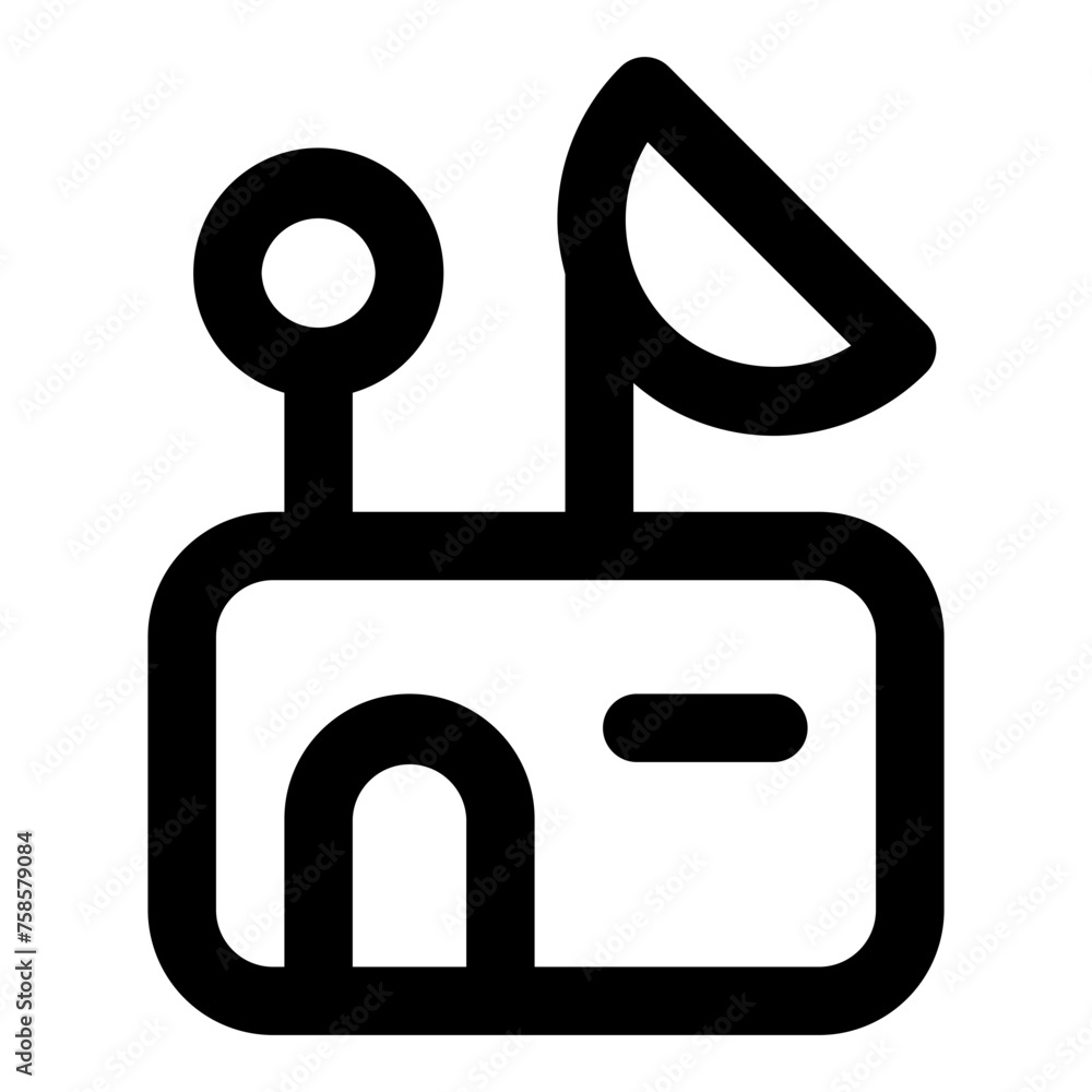 Poster laboratory icon in outline style. simple observation building vector illustration — pixel-perfect ic