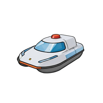 recommend clip art: Hovercraft Hand Drawn Cartoon Style Illustration