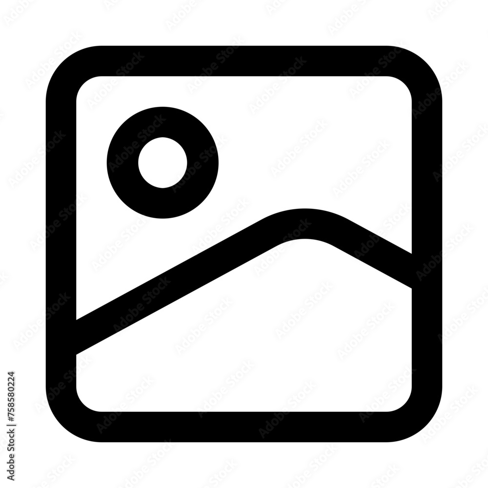 Poster gallery image icon in outline style. simple frame symbol vector illustration — pixel-perfect icon.