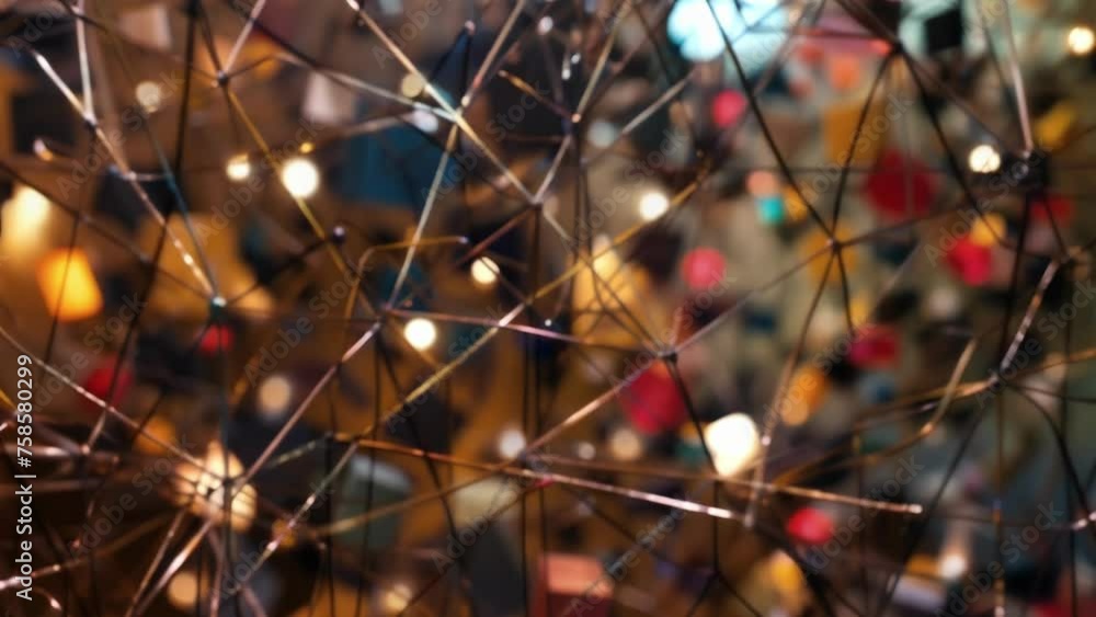 Poster amidst the abstract chaos there are pockets of organization geometric shapes filled with conductive 