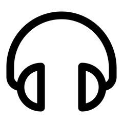 Headphone icon in outline style. Simple multimedia symbol vector illustration — pixel-perfect icon.