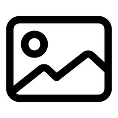 Gallery image icon in outline style. Simple frame symbol vector illustration — pixel-perfect icon.