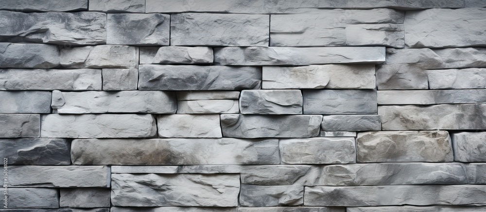 Aufkleber a detailed view of a stone wall featuring a rectangular pattern of bricks, showcasing the building m