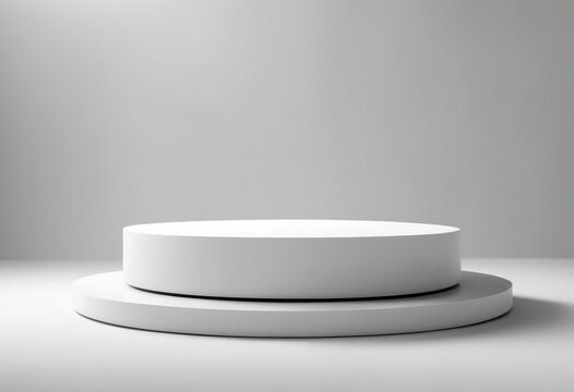 3d rendering scene with composition empty white pedestal podium 