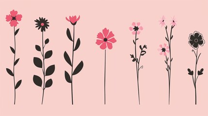 Flowers silhouettes in EPS8 format.