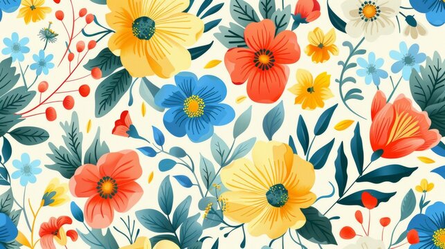 Seamless floral pattern with abstract elegance
