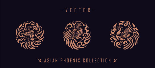 Asian traditional phoenix pattern ancient Chinese phoenix