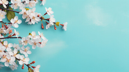 beautiful spring nature background with lovely blossom flowers