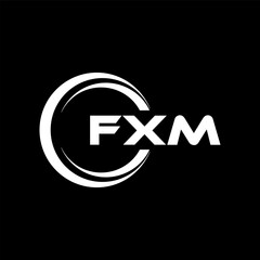 FXM letter logo design with black background in illustrator, cube logo, vector logo, modern alphabet font overlap style. calligraphy designs for logo, Poster, Invitation, etc.