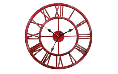 Crimson Wall Timepiece isolated on transparent Background
