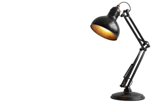 Office Desk Table Lamp isolated on transparent Background