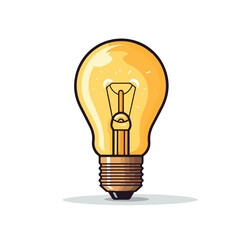 A lightbulb representing an idea. flat vector 