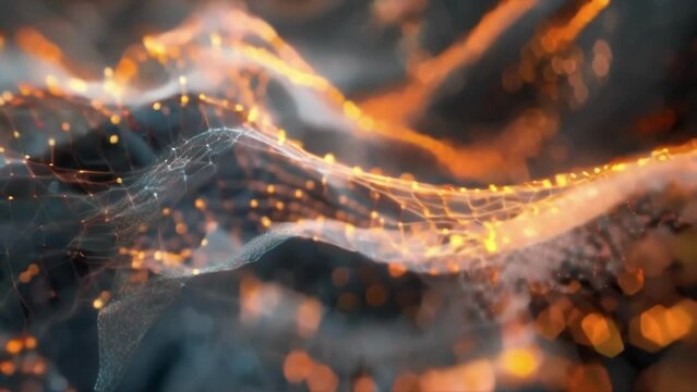 A detailed view of the microscopic particles embedded within the fabric responsible for the reaction to light and temperature.