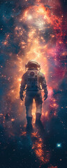 Cosmic traveler space suit - obrazy, fototapety, plakaty