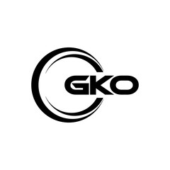 GKO letter logo design with white background in illustrator, cube logo, vector logo, modern alphabet font overlap style. calligraphy designs for logo, Poster, Invitation, etc.