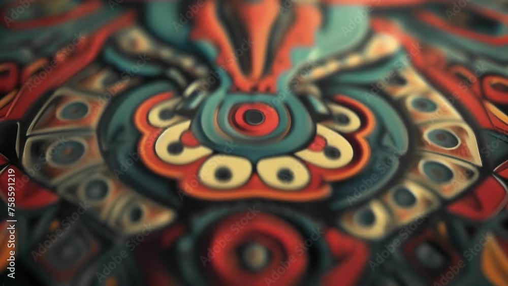 Poster a closeup of a mousepad designed with a creative and intricate pattern expressing the gamers love fo