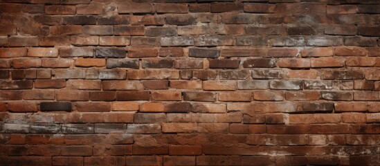 A detailed closeup of a brown brick wall showcasing the intricate brickwork pattern and texture of the composite material. Each rectangleshaped brick adds character to the stone wall