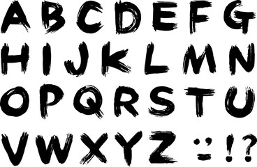 筆で手書きしたアルファベット大文字のセット