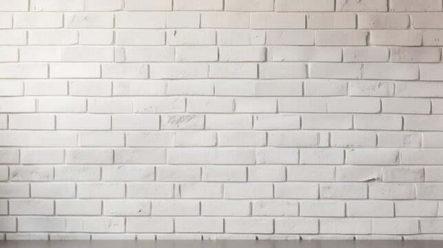 White Painted Brick Wall Texture, Minimalist Interior Design Background, Clean and Modern Aesthetic