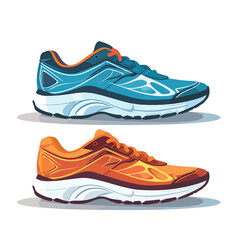 A pair of running shoes Two colors for shoes 