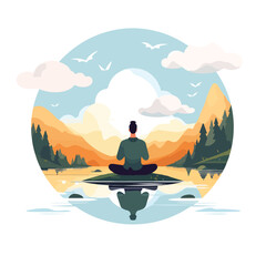 A peaceful illustration of a person meditating