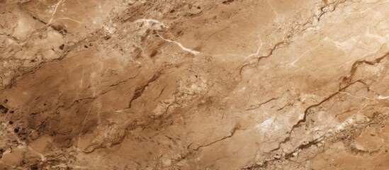A detailed closeup of a beige bedrock formation showcasing the intricate patterns and textures of the brown marble outcrop