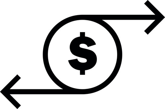 recommend clip art: Art & Illustration, money transfer Icon. Chargeback contour sign. quick fund cash back symbol. Currency exchange refinance. Return on investment. Refund stock market business. Vector line illustratior