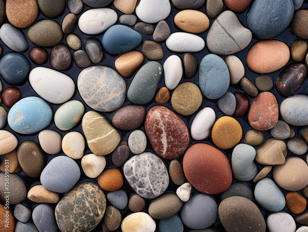Poster collection of colorful rocks arranged in pattern