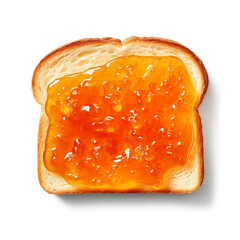 Photo of a delicious sandwich with orange marmalade isolated on a white background