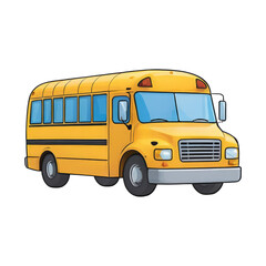 Obraz na płótnie Canvas School Bus Hand Drawn Cartoon Style Illustration